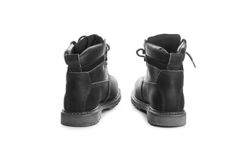 Man ankle boots, black color, with nubuck leather