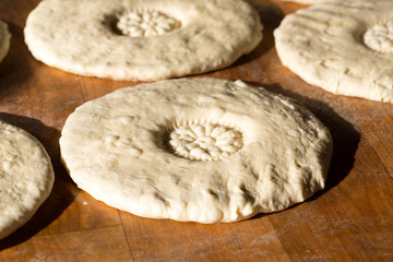 process of preparing Uzbek bread