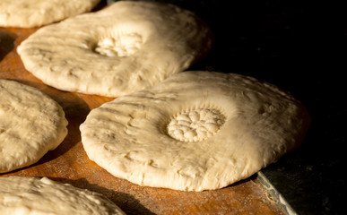process of preparing Uzbek bread