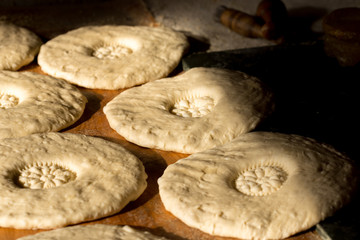 process of preparing Uzbek bread