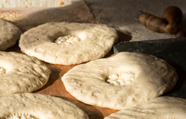 process of preparing Uzbek bread