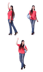 Fototapeta premium Young student isolated on the white
