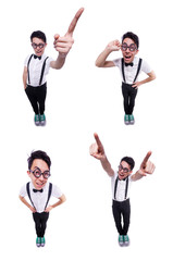 Funny man isolated on the white