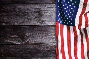 Obraz premium Closeup of American flag on background