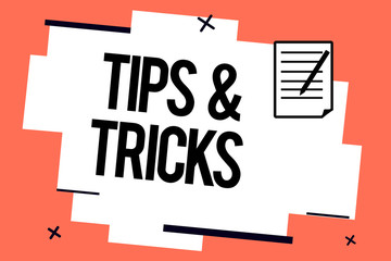 Handwriting text writing Trips and Tricks. Concept meaning Recommendations for happy journey safe comfortable vacation.