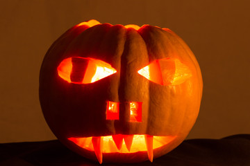 Halloween pumpkin isolated on black background