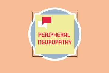 Writing note showing Peripheral Neuropathy. Business photo showcasing Condition wherein peripheral nervous system is damaged.