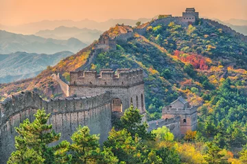 Foto auf Acrylglas Chinesische Mauer Die berühmte Chinesische Mauer - Abschnitt Jinshanling