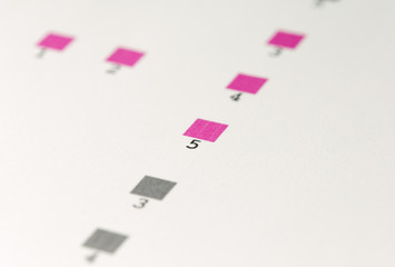 Photo proven ink printer paper with numbers as a list