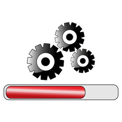 Icon Processing bar with gears - Vector