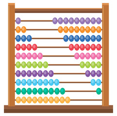 Colourful wooden abacus on white backgroud