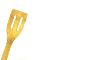 wooden spatula, isolated, high key, room for text
