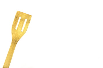 wooden spatula, isolated, high key, room for text