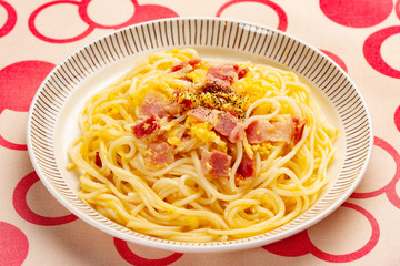 カルボナーラ風ひやむぎ