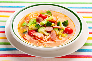 ミネストローネ風ひやむぎ