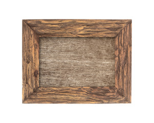 Old wood frame isolated on white