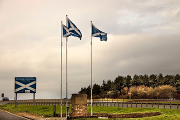 Fototapeta premium Border between England and Scotland