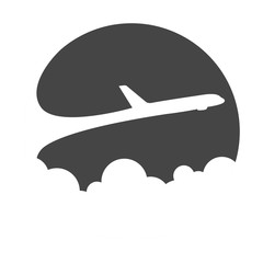 Flying airplane icon