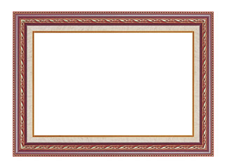 Fototapeta premium The antique gold frame on the white background
