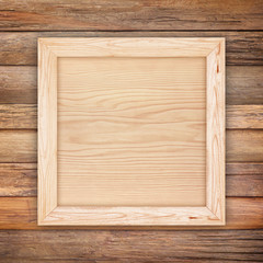 Wooden frame on wood wall texture