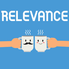 Writing note showing Relevance. Business photo showcasing Being closely connected Appropriate Important information.
