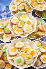 fried quail egg on foam dish