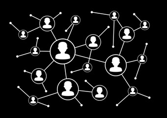 People connection icons and social network