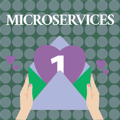 Word writing text Microservices. Business concept for Software development technique Building single function module.