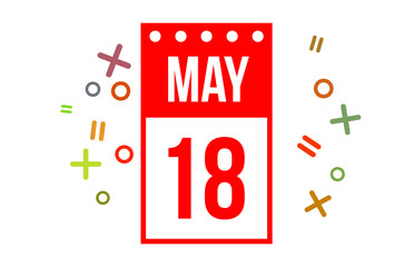 18 May Red Calendar Number