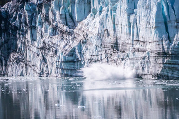 Glacier carving in glacier bay alaska