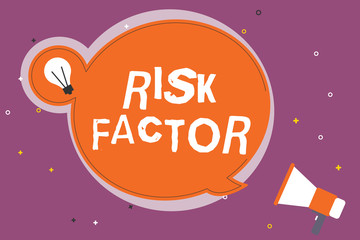 Writing note showing Risk Factor. Business photo showcasing Something that rises the chance of a demonstrating developing a disease.