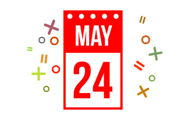 24 May Red Calendar Number