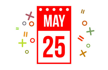 25 May Red Calendar Number
