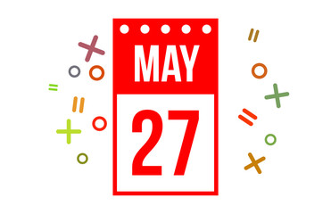 27 May Red Calendar Number
