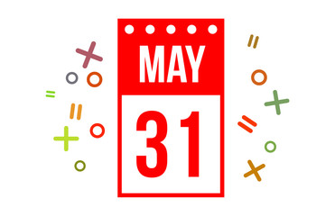 31 May Red Calendar Number