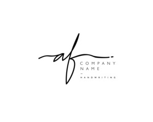 A F Initial handwriting logo