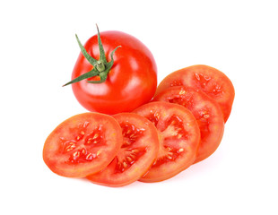 Fresh slice tomato on white background