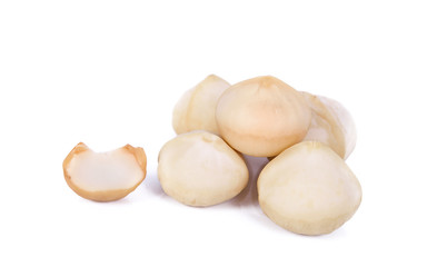 Macadamia nut isolated on white background