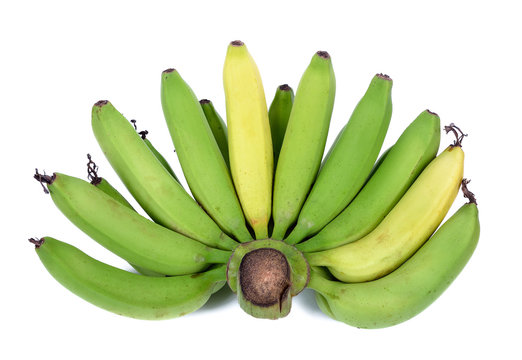 Green Banana Isolate On A White Background