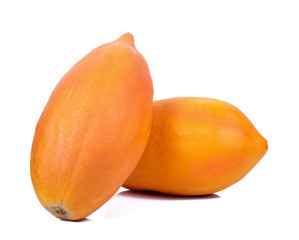 papaya on white background