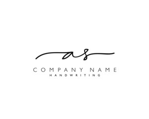 A S Initial handwriting logo