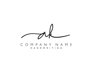 A K Initial handwriting logo