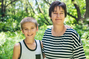 Obraz premium mother with his son in the nature