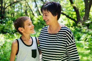 Obraz premium mother with his son in the nature