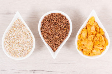 Healthy nutritious food as source natural minerals, vitamin B3 and dietary fiber