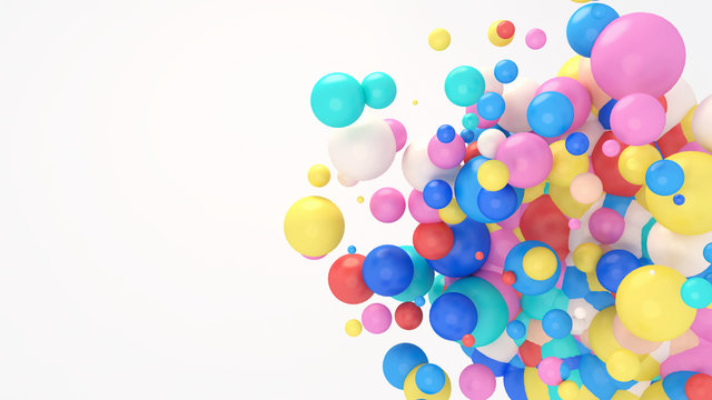 3d rendering picture of colorful balls.