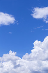 Obraz na płótnie Canvas Blue sky background with white clouds, rain clouds.