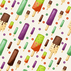 Sweet Snack Seamless Pattern Cool Ice Cream Stick Wallpaper