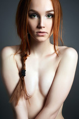 sexy Beautiful young model with red hair