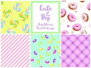 パステル調のかわいいスイーツパターン
